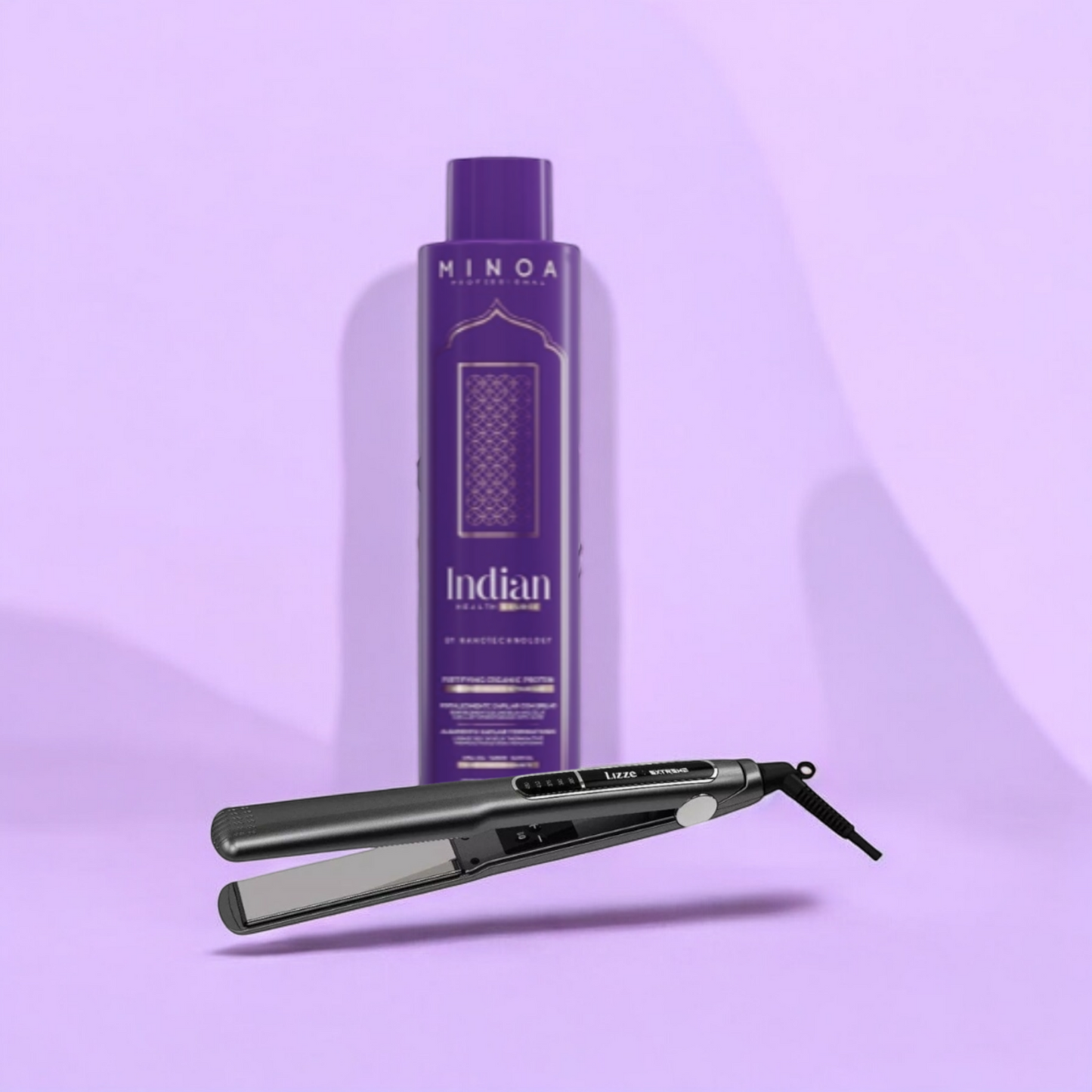 Pack pro Lissage Minoa Indien (wideyma) + fer à lisser lizze extrême ( lot )