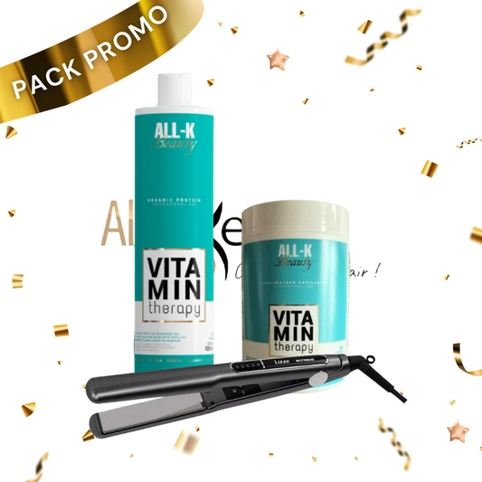 Pack Trio Lissage + botox Vitamin Therapy + fer à lisser lizz extreme