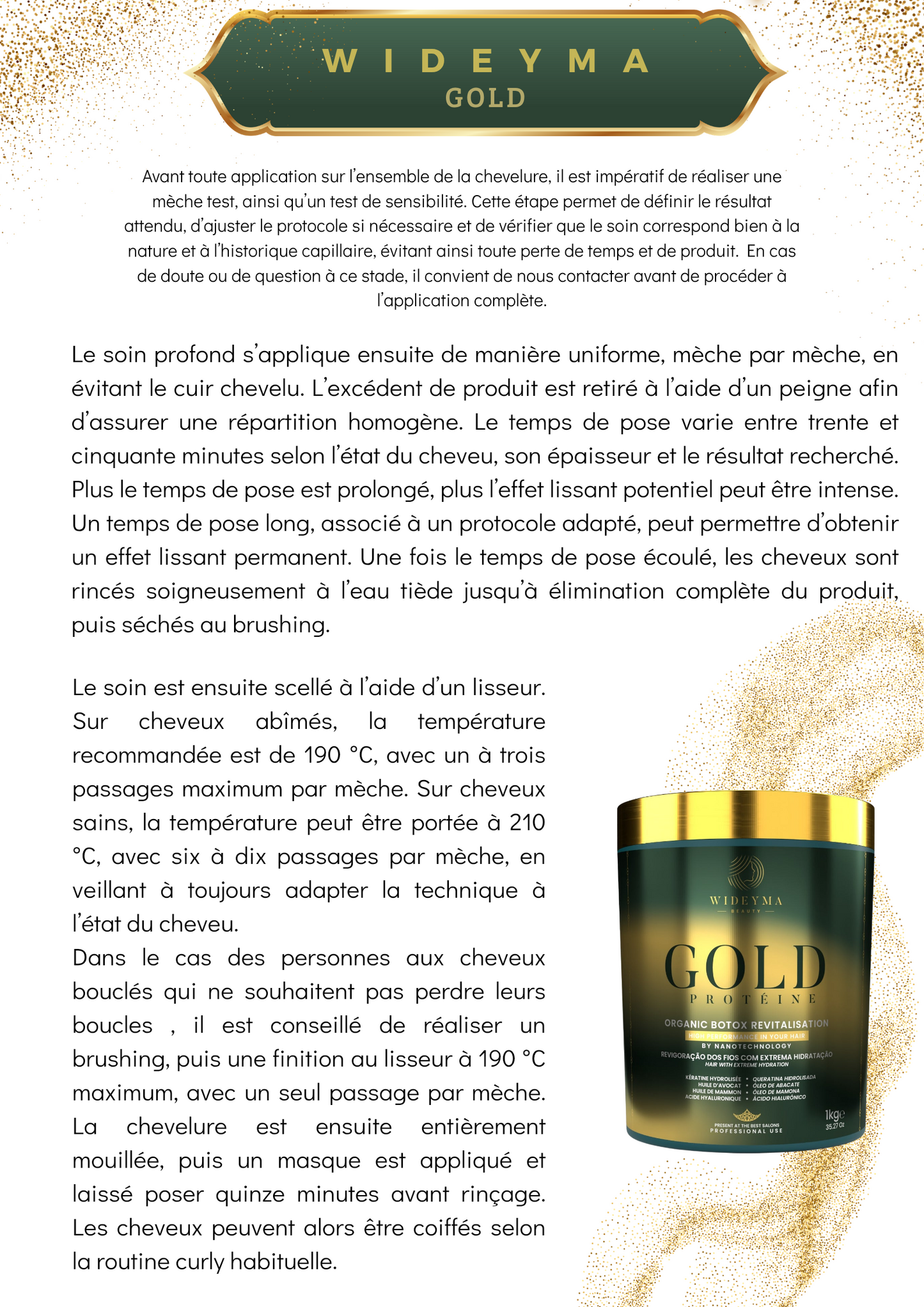 Botox Capillaire Minoa GOLD 1 Kg devient WIDEYMA