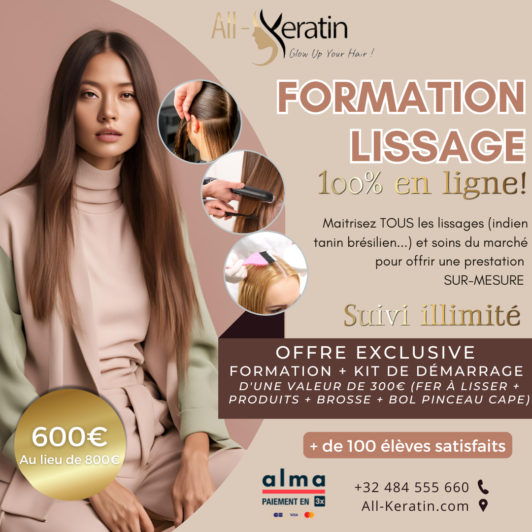 OFFRE Formation lissage complète en ligne + pack de démarrage