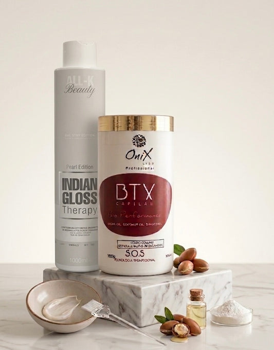 Pack Pro retouche racine Lissage Indian Gloss + botox Onix rouge sos