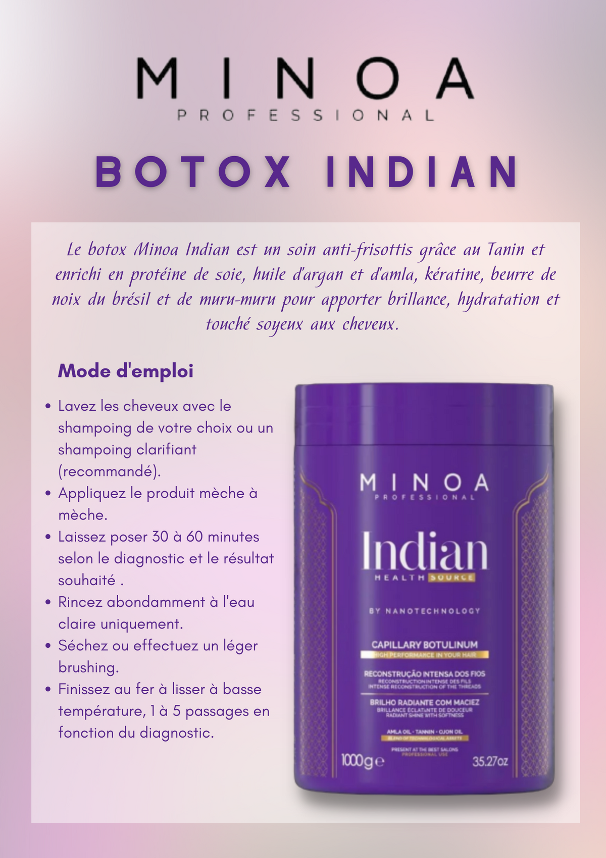 Botox Minoa Indian - botox lissant indien - soin botox