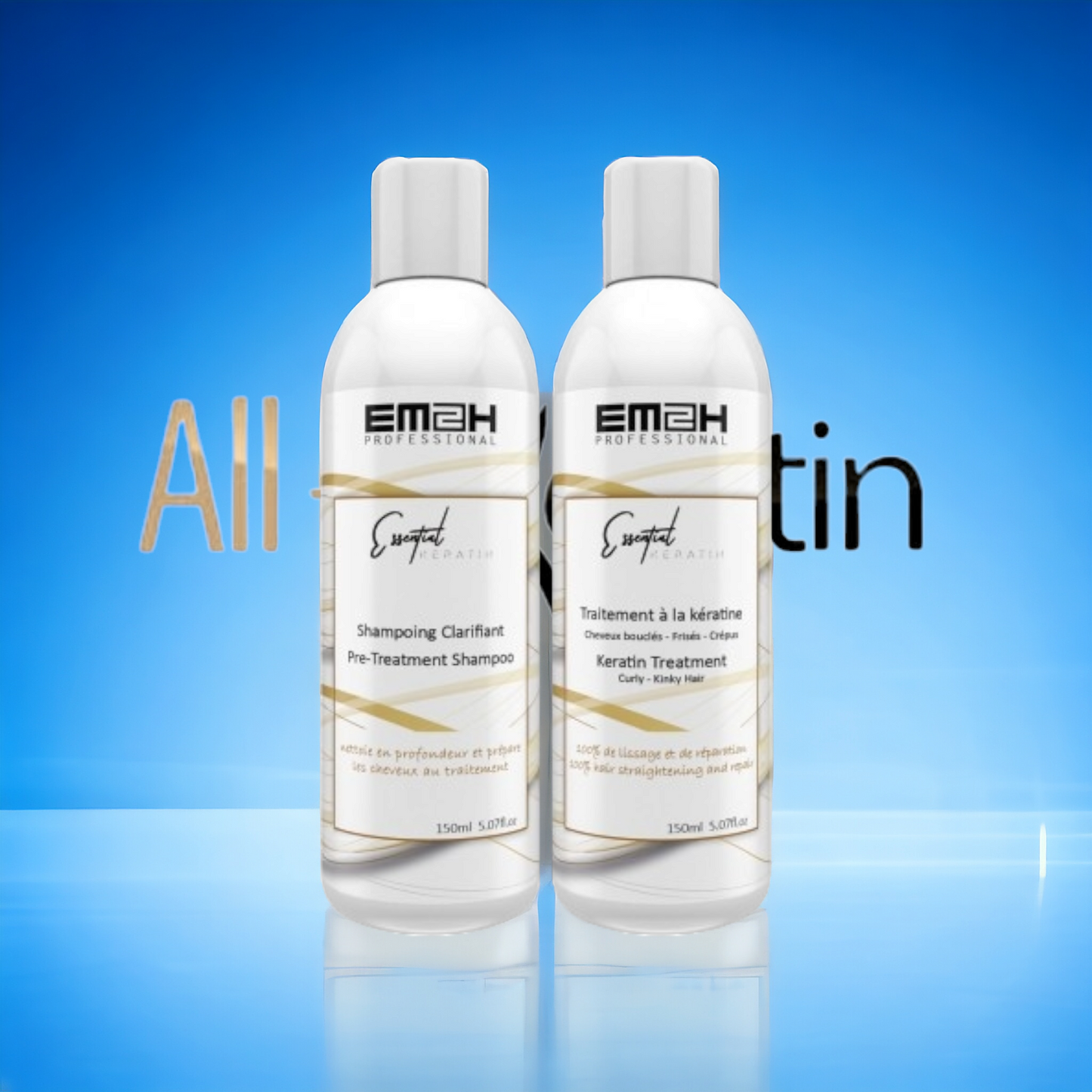 Kit 150 ml Essentiel keratin - Em2h - Lissage brésilien