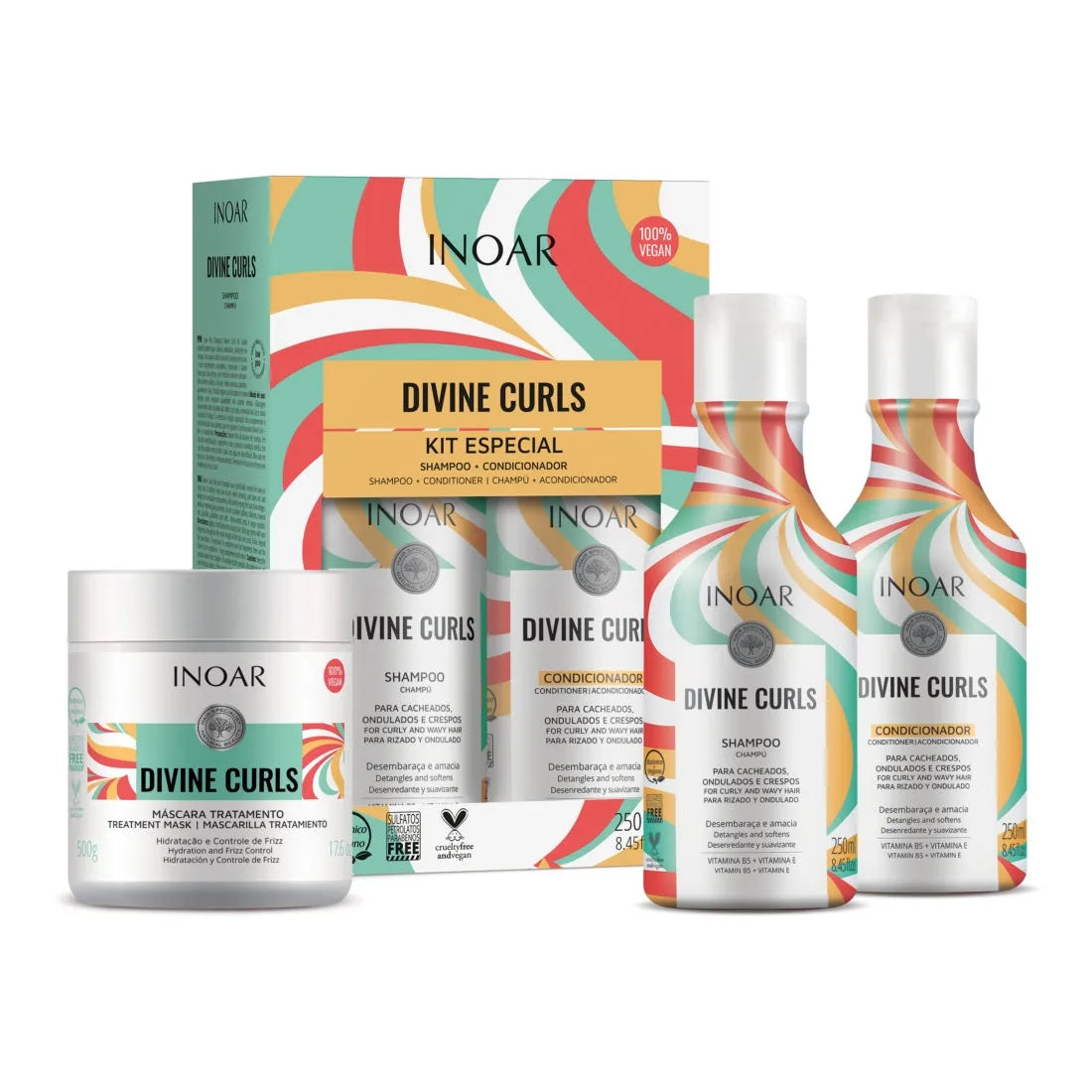 Pack Divine Curls - Inoar - shampoing + apres-shampoing