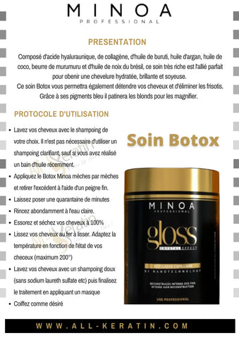 Mode d’emploi minoa gloss botox