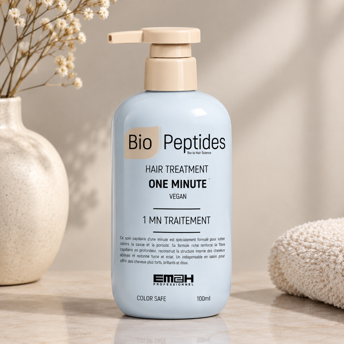 Biopeptides One Minute Treatment - Em2h 100 ml - Soin express réparateur vegan