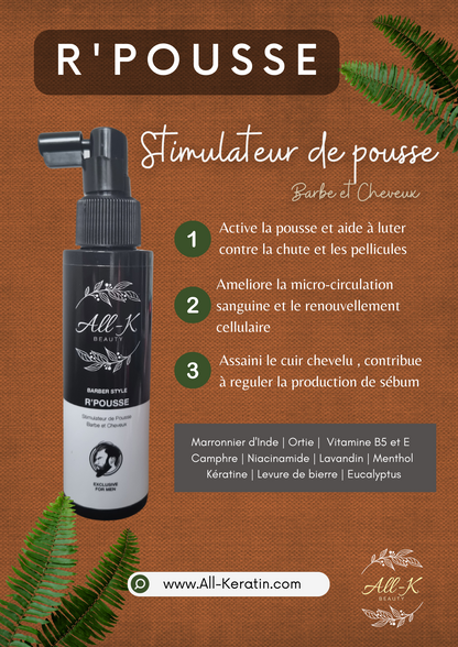 Spray R POUSSE barbe et cheveux - stimulateur de croissance