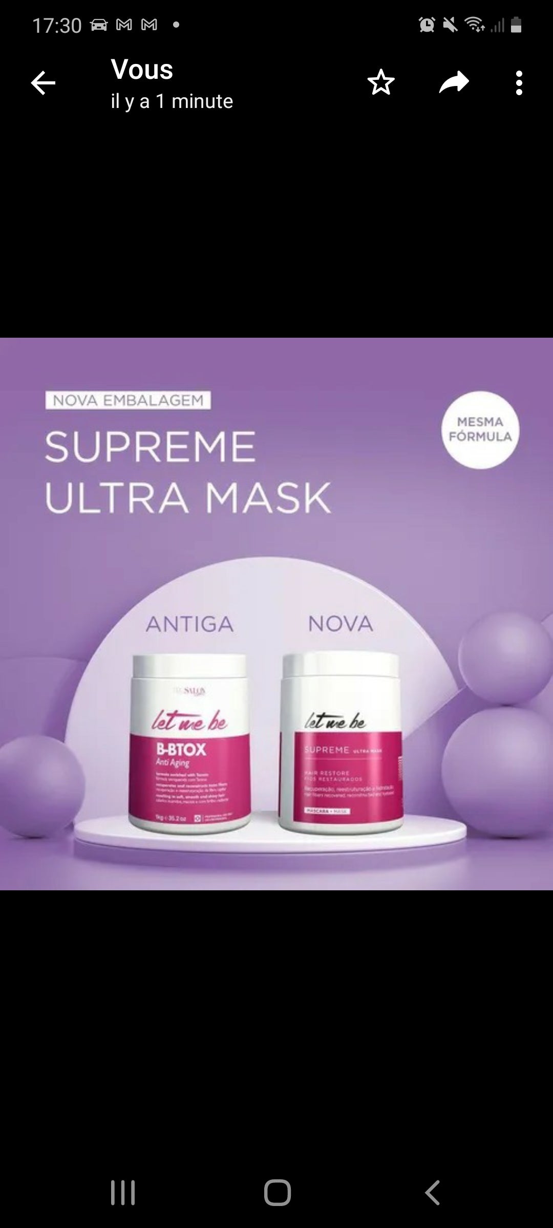 Botox capillaire let me be Supreme ultra mask - pro salon 100 g